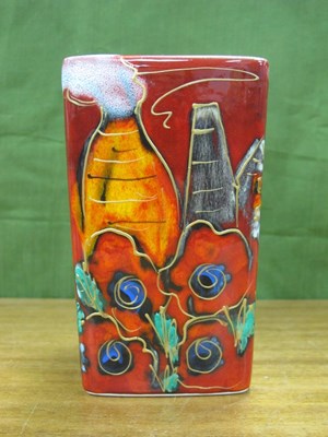 Lot 1273 - Anita Harris 'Potteries Past' Square Vase,...