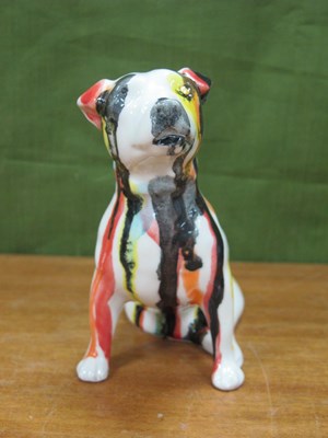 Lot 1289 - Anita Harris Model 'Slash' Staffy Dog, gold...