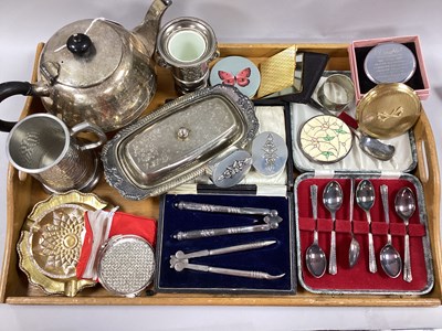 Lot 70 - Plated Ware, including Art Deco style teapot,...