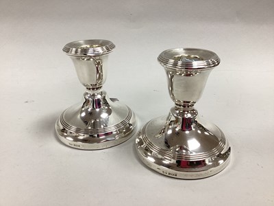 Lot 128 - A Pair of Hallmarked Silver Dwarf Candlesticks,...