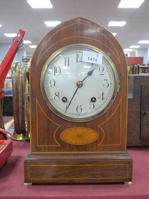 Lot 1423 - Edwardian Inlaid Rosewood Arch Cased Mantle...