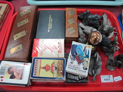 Lot 1417 - Hardwood Box, containing dominoes, playing...