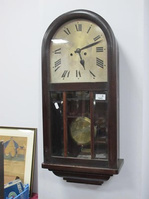 Lot 1542 - An Edwardian Arched Top Regulator Wall Clock -...