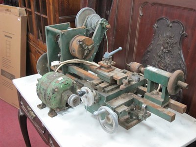 Lot 1553 - Bench Lathe with Motor, (untested sold for...