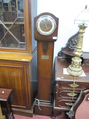 Lot 1586 - Oak Cased Grandmother Clock, with eight-day...