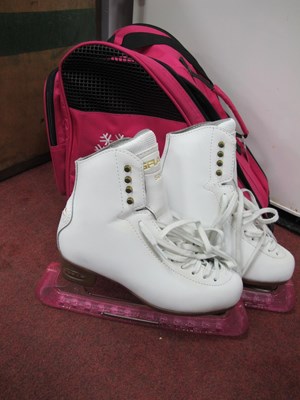 Lot 1153 - Ladies Graf 500 White Leather Skating Boots,...