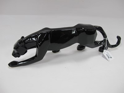 Lot 1256 - Anita Harris Model of a Black Panther, gold...