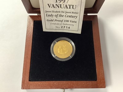 Lot 575 - 1997 Royal Mint Vanuatu Gold Proof 100 Vatu,...