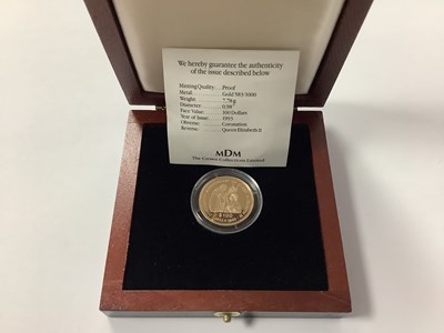 Lot 576 - 1993 Gold Proof Tuvalu $100, coronation...