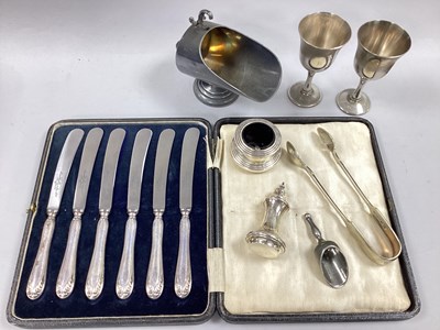 Lot 109 - Hallmarked Silver Handled Tea Knives, a...