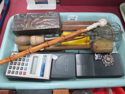 Lot 1416 - Silver Medal, calculators, whisk, Art and...