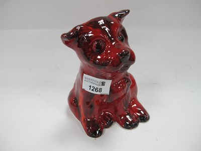 Lot 1268 - Anita Harris Flambé Seated Westie Dog Figure,...