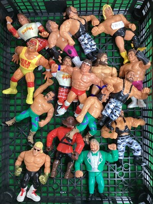 Lot 542 - Sixteen Circa 1990's Hasbro WWF Plastic Action...