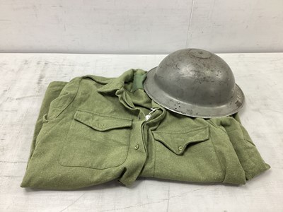 Lot 374 - WWII British Civil Defence Brodie Helmet with...