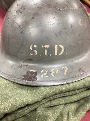 Lot 374 - WWII British Civil Defence Brodie Helmet with...
