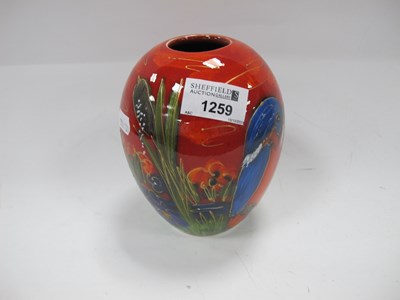 Lot 1259 - Anita Harris 'Kingfisher' Delta Vase, gold...