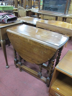 Lot 1609 - Oak Oval Topped Drop Leaf Gateleg Table, on...