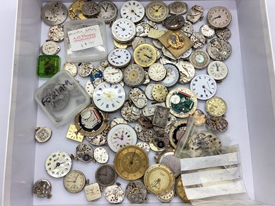 Lot 142 - A Quantity of Watch Movements and Dials,...