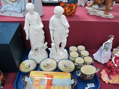 Lot 1223 - Pair of Parian Figures (damages), Doulton...