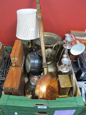 Lot 1014 - Backgammon Set, plated teapot, lamp,...