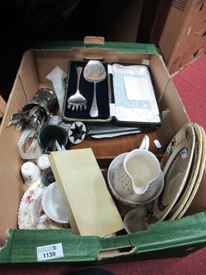 Lot 1139 - Cased Cutlery, Serpentine Vase and repaired...