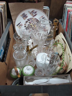 Lot 1061 - Brass Candlesticks, shell cases, glassware,...