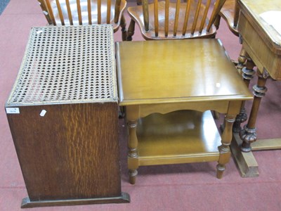 Lot 1616 - 1930S Oak Stool, with Bergeres top, lamp table...