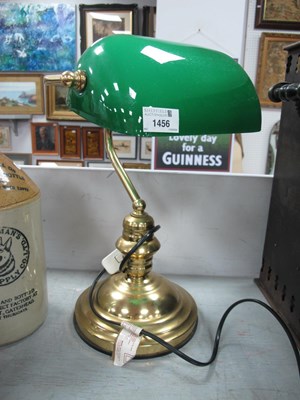 Lot 1456 - Bank Desk Lamp, with green shade (untested...