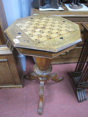 Lot 1626 - Mid XIX Century Walnut Games and Sewing Table,...