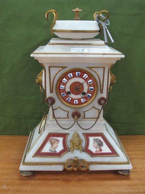 Lot 1364 - XIX Century French Marble Mabtle Clock, with...