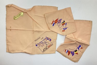 Lot 387 - WWII Souvenir Handkerchiefs, with transfers of...