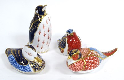 Lot 1167 - Four Royal Crown Derby Porcelain Paperweights,...