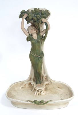 Lot 1175 - A Royal Dux Pottery Model of a Lady, standing...