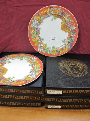 Lot 1204 - Six Rosenthal 'Versace' Porcelain Plates, in...