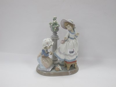 Lot 1287 - Lladro 'A Stitch in Time' Figurine, 23cm high.