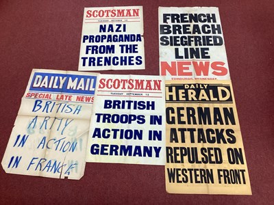 Lot 301 - Selection of WWII Phoney War Period Newspaper...