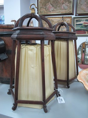 Lot 1461 - Pair of Mahogany Hexagonal Framed Hanging...