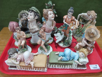 Lot 1255 - Capodimonte Figurines and Busts, including...