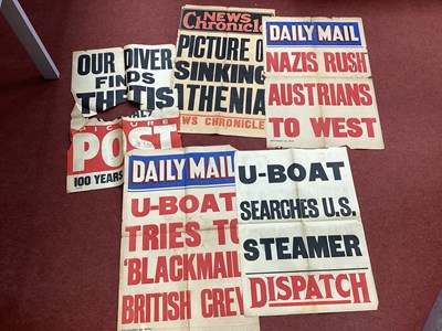 Lot 305 - Selection of WWII Phoney War Period Newspaper...