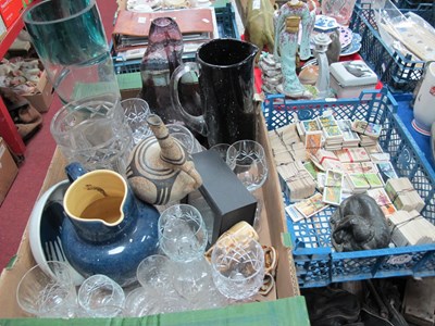 Lot 1133 - Denby Ware Blue Pottery Jug, wine glasses...