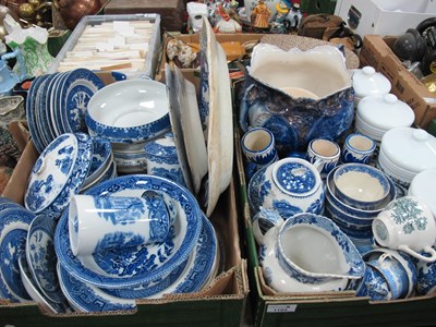 Lot 1103 - Willow Pattern Pottery, including Fenton,...
