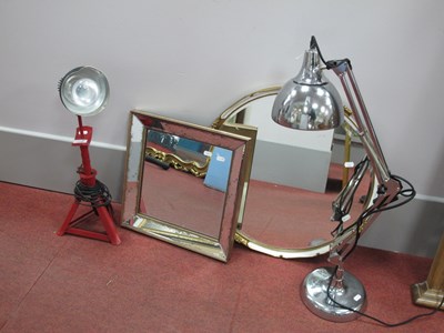 Lot 1543 - Chrome Angle Poise Lamp, on circular base;...