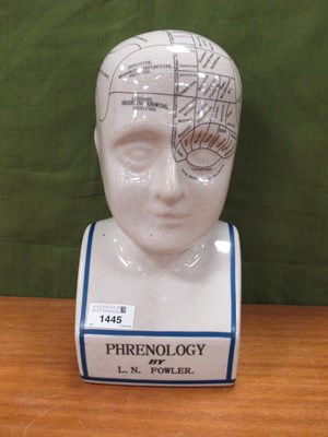 Lot 1445 - L.N. Fowler Phrenology Head, 28cm high.