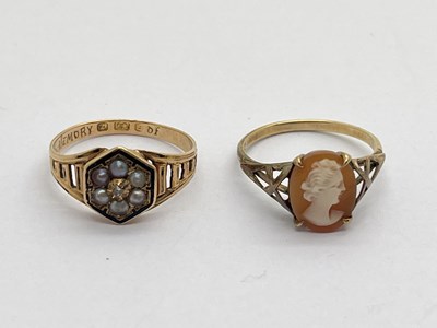 Lot 359 - An Antique Mourning Ring, with inset pearl...