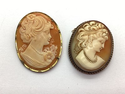 Lot 287 - An Oval Shell Carved Cameo Pendant / Brooch,...