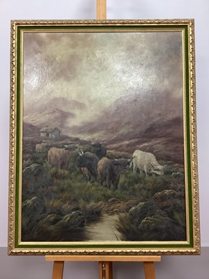 Lot 1516 - FRANK BENNETT (XIX Century) Highland Cattle in...