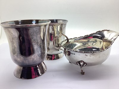 Lot 136 - A Hallmarked Silver Sauce Boat, with shaped...