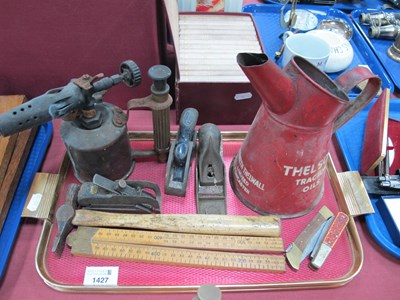 Lot 1427 - Thelson Oil Can, Swedish blow lamp, Stanley...