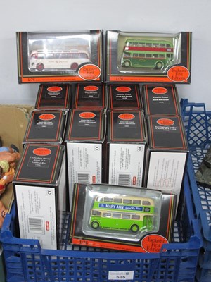 Lot 525 - Twelve 1:76th Scale Diecast Model Buses by EFE...