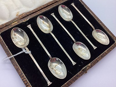 Lot 116 - A Set of Six Hallmarked Silver Art Deco Style...